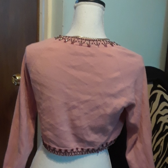 Pink Beaded Shrug, size M - Picture 4 of 4